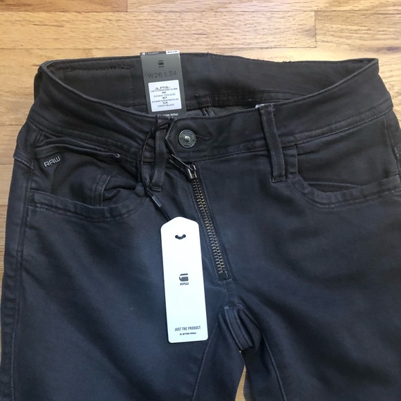 G STAR LYNN CUSTOM MID SKINNY COJ WOMEN W26 L34 COLOR CRIEFF/BLACK - Picture 2 of 11